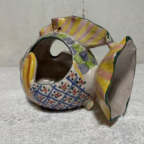 RARE VTG MACKENZIE CHILDS FISH PLANTER/CENTERPIECE BOWL~12" LONG~ AURORA NY~GCON - Picture 4 of 10